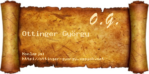 Ottinger György névjegykártya